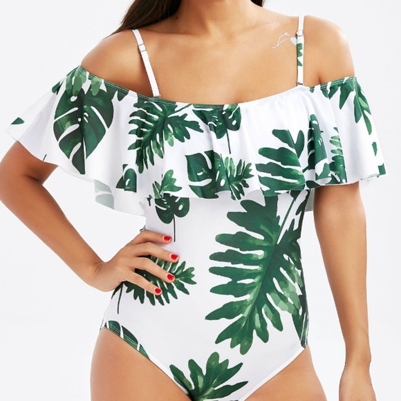 WHITE BASE 1PC. OFF SHOULDER & RUFFLES - Picture 2 of 3